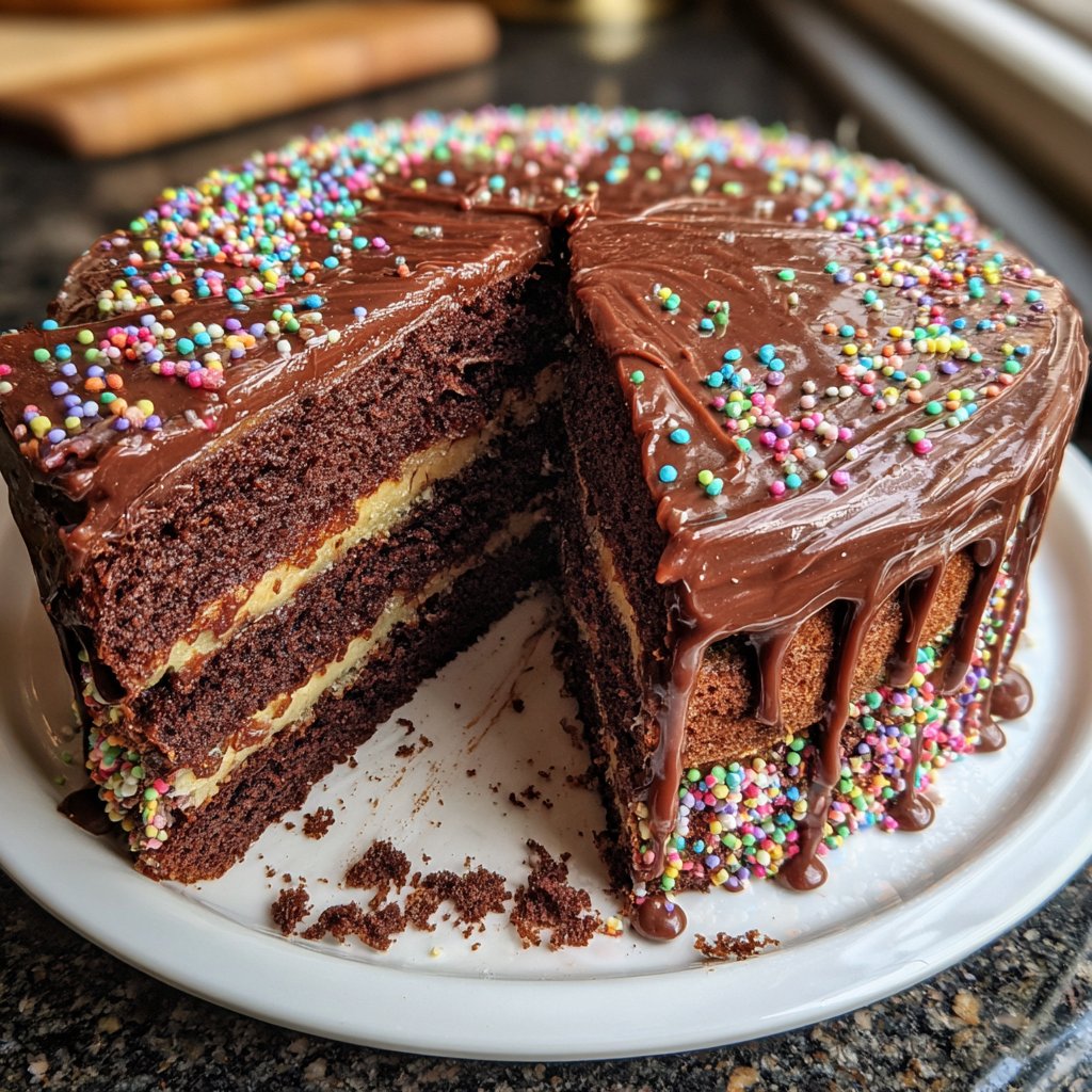 Geburtstagskuchen mit Schokorand