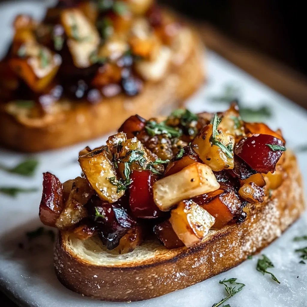 Herbst-Bruschetta mit Butternusskürbis und Äpfeln