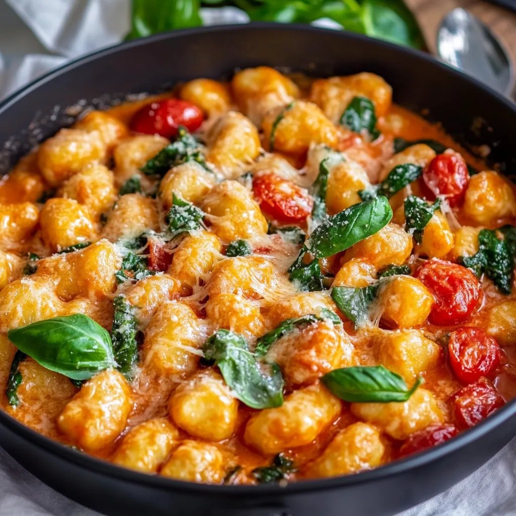 Schnelle Gnocchi-Pfanne mit Tomate & Spinat