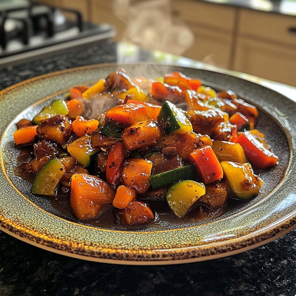 Gemüsepfanne mit Sojasauce