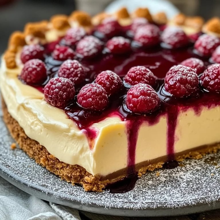 Spekulatius-Käsekuchen mit Glühweinbeeren