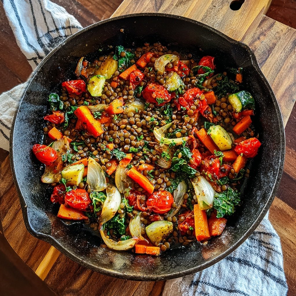 Vegetarische Linsenpfanne Schnell