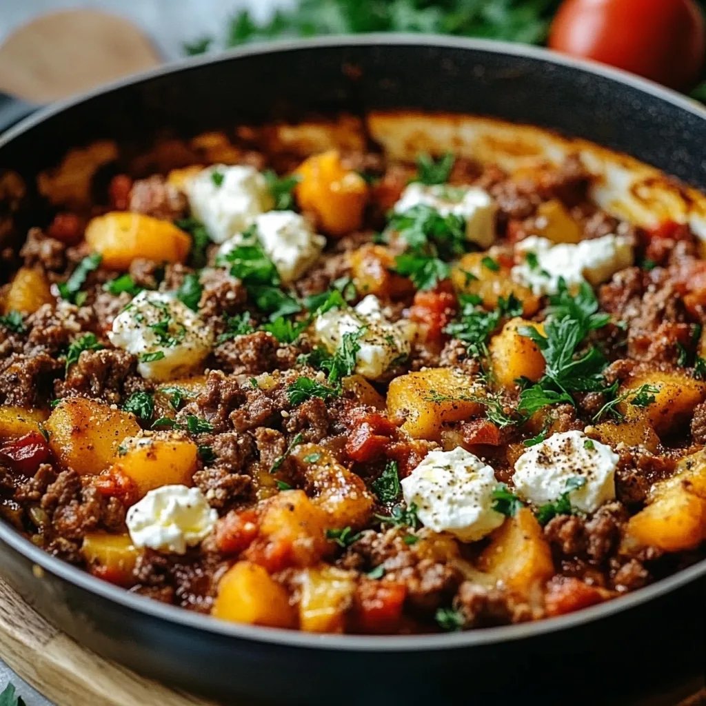 Süßkartoffel-Hackfleisch-Auflauf mit Feta