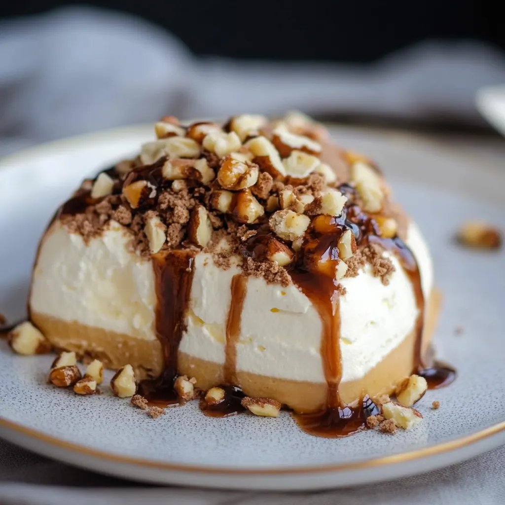 Joghurtmousse mit karamellisierten Walnüssen