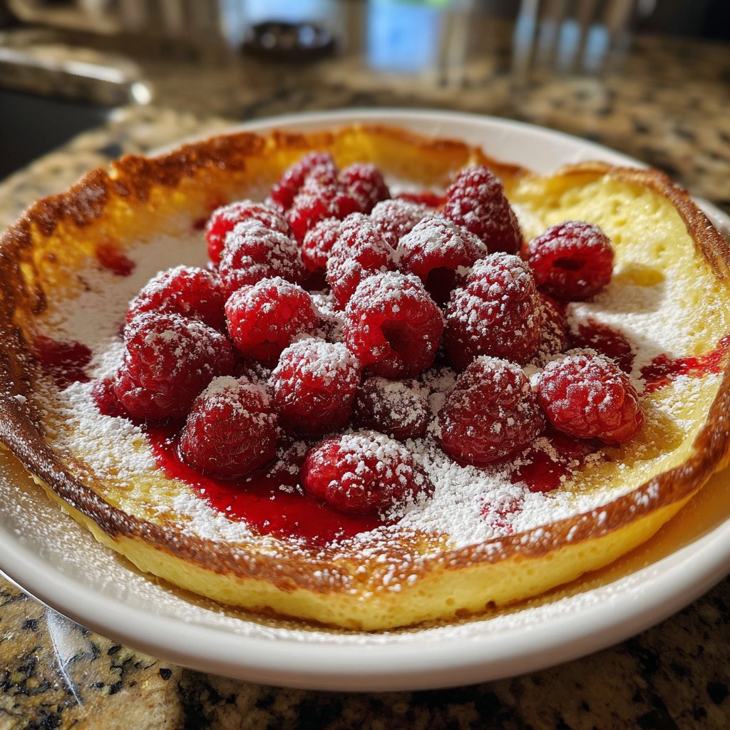 Pfannkuchen mit Himbeeren