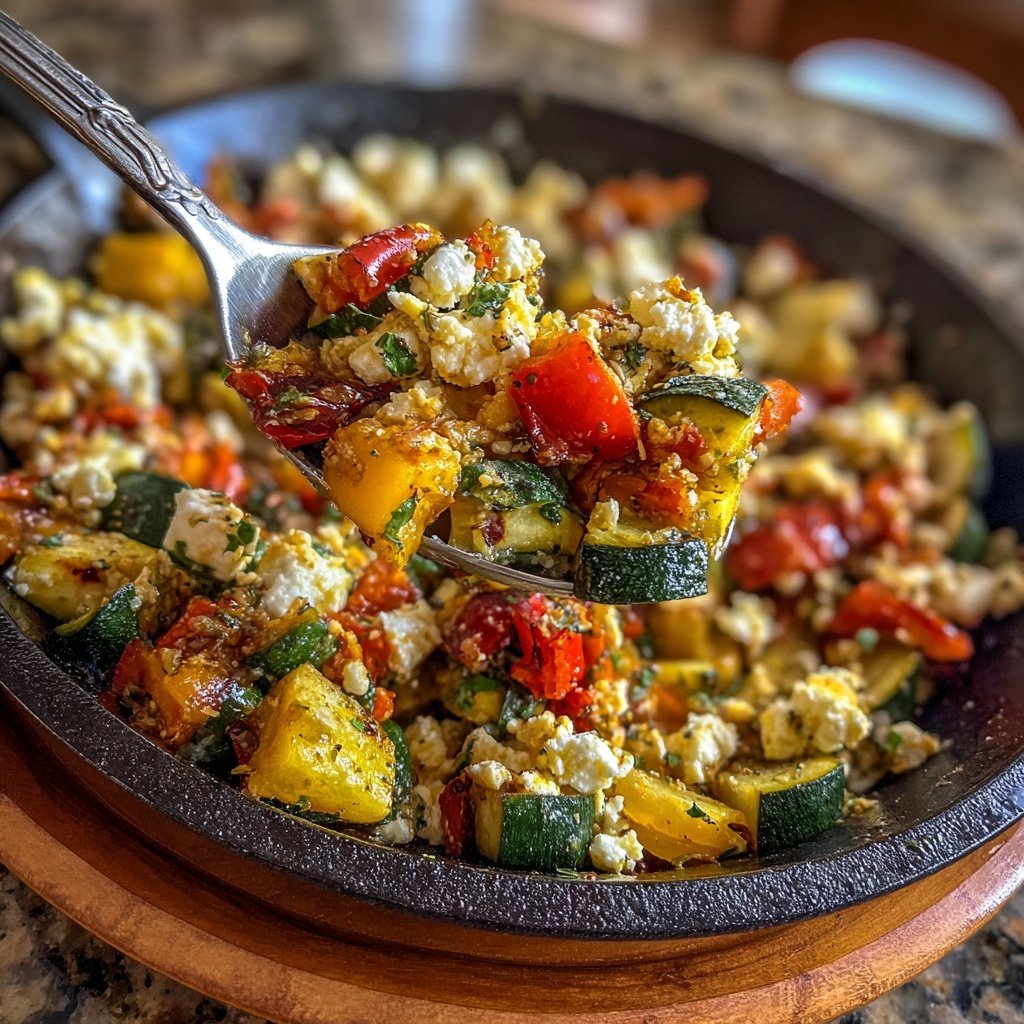 Gesund & Leicht Mediterrane Gemüsepfanne mit Feta