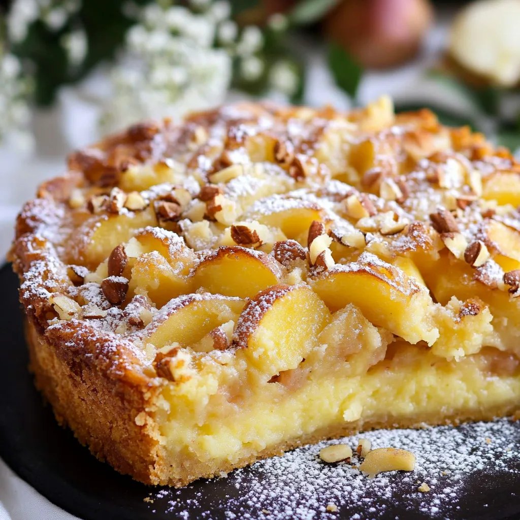 Apfelkuchen mit Pudding