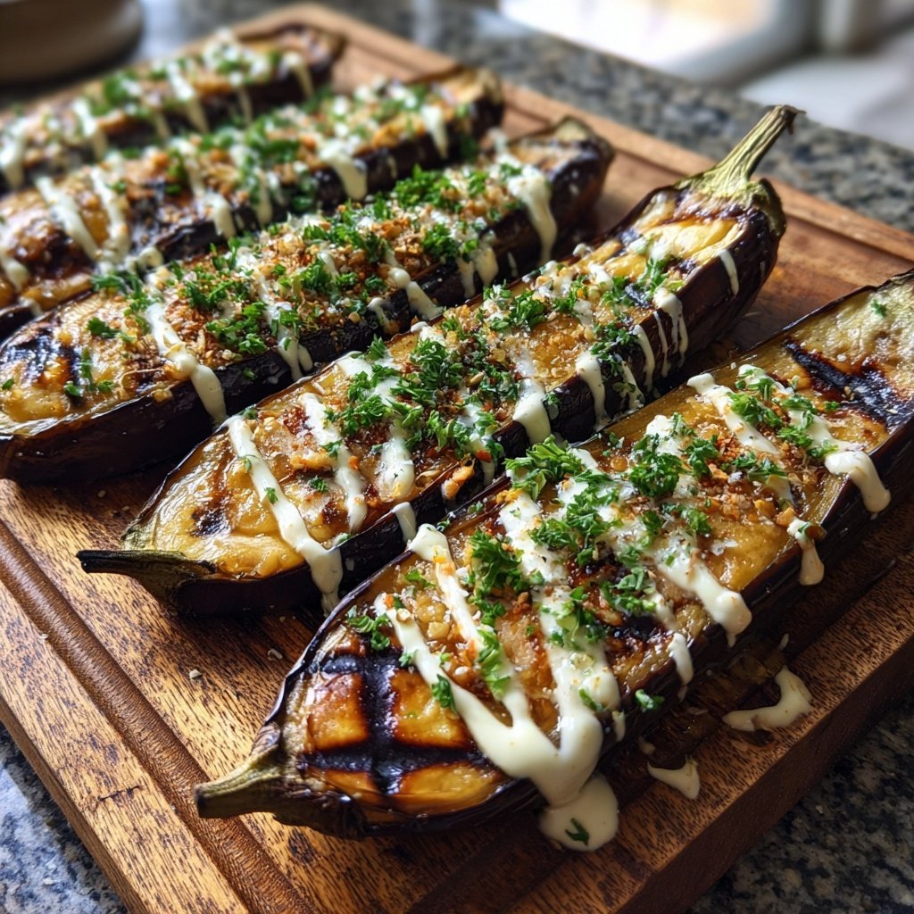 Gegrillte Auberginen Mit Tahini
