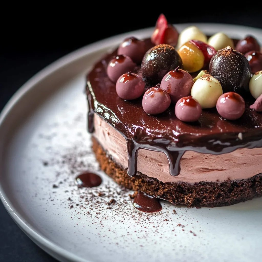 Schokoladige Ostertorte mit Sauerkirschen