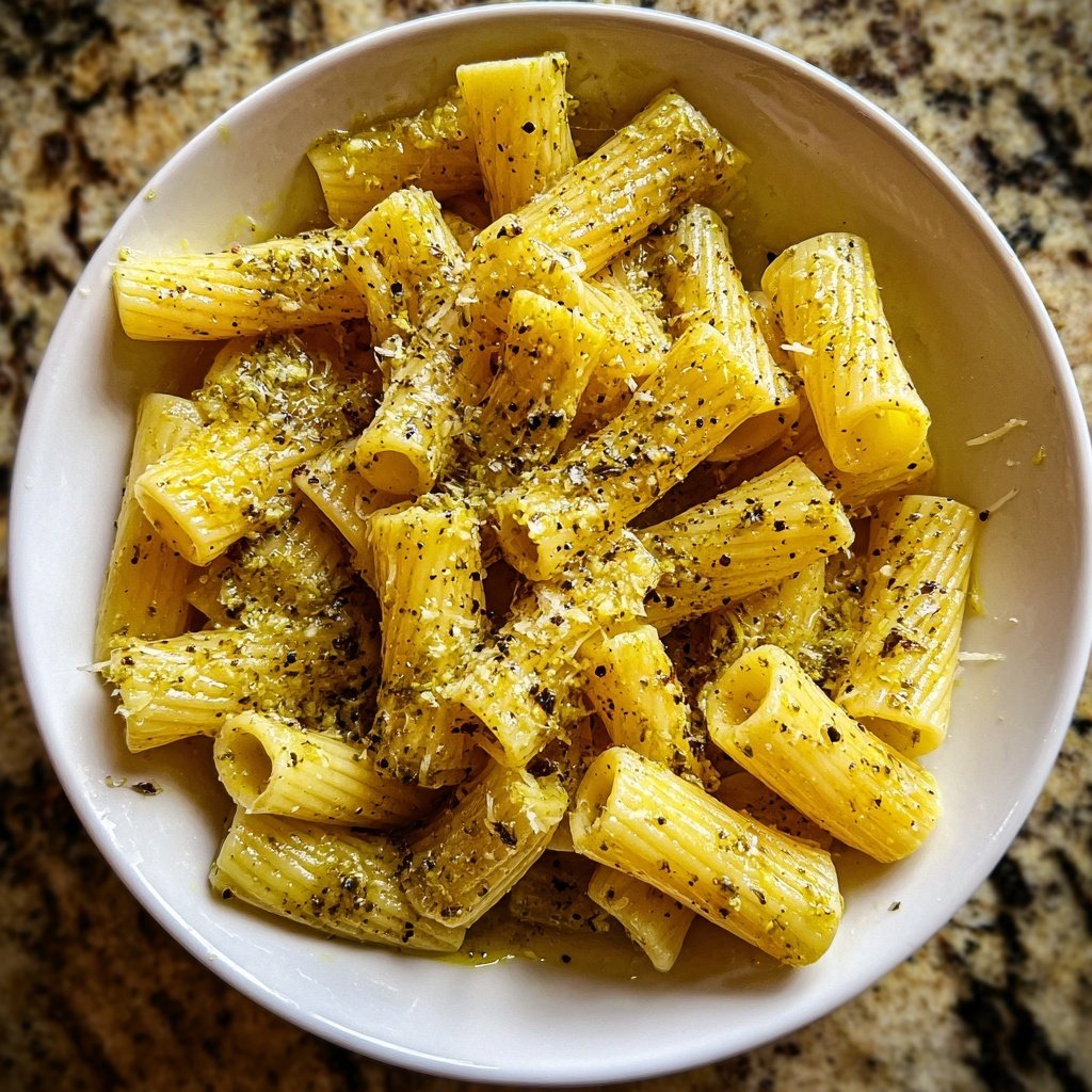 Rigatoni mit Olivenöl und Knoblauch