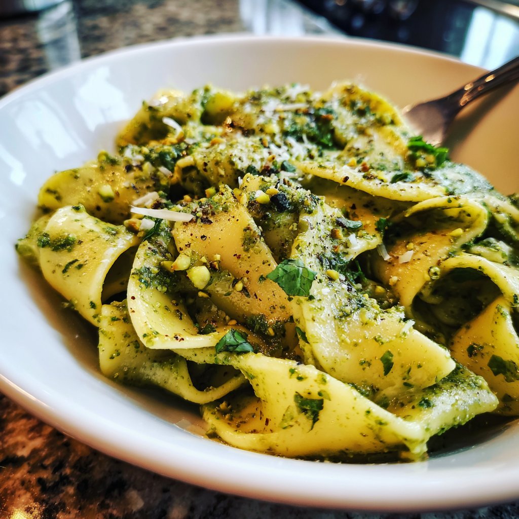 Pasta mit Pistazienpesto