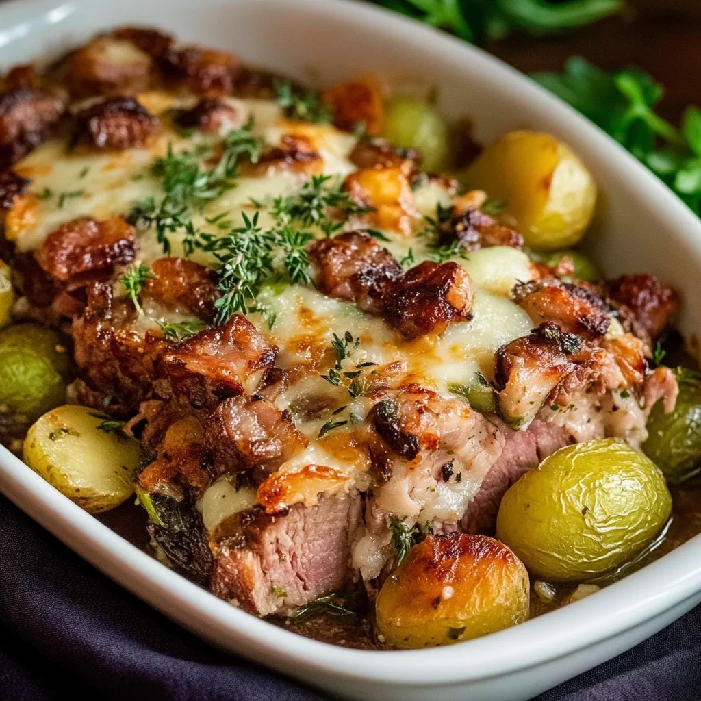 Rosenkohl Auflauf mit Kartoffel und Hackfleisch